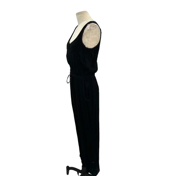 Anthropologie Hei Hei Taj Jumpsuit Sleeveless Open Back Crochet Black Size Small - Picture 5 of 11